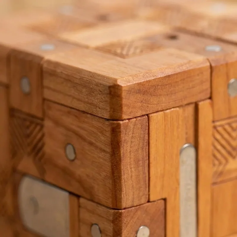 Wooden Triple-Lock Cube — Hard Multi-Mechanism Puzzle Box - 3