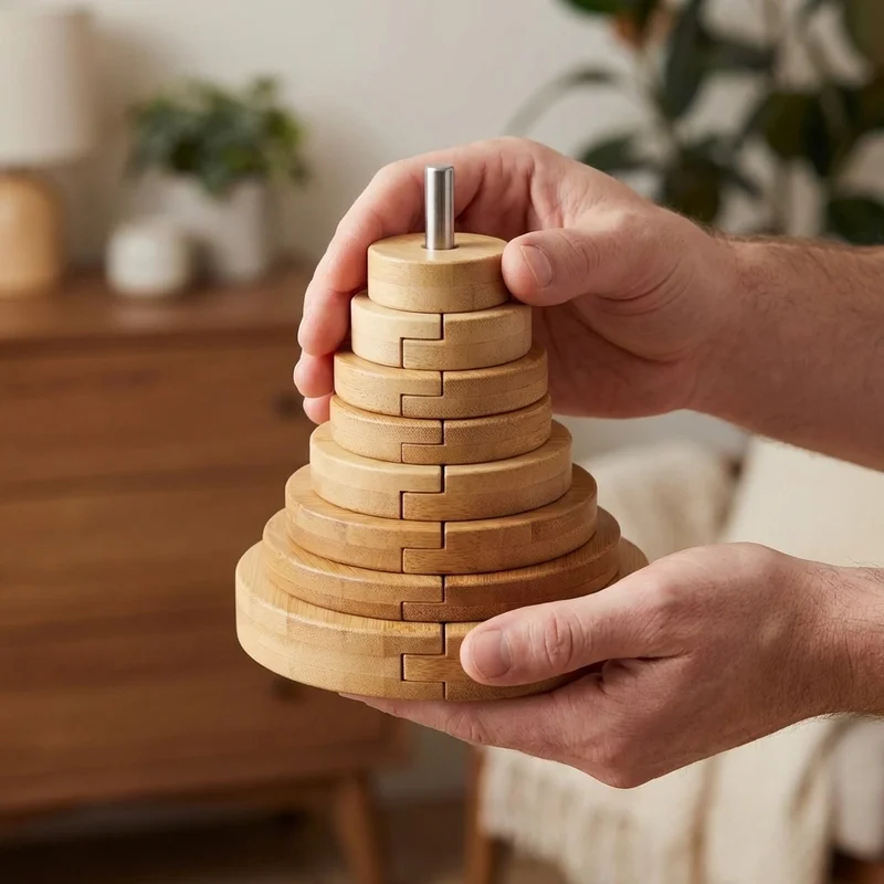 Bamboo Rainbow Stacking Tower — Easy Graduated Ring Challenge - 4