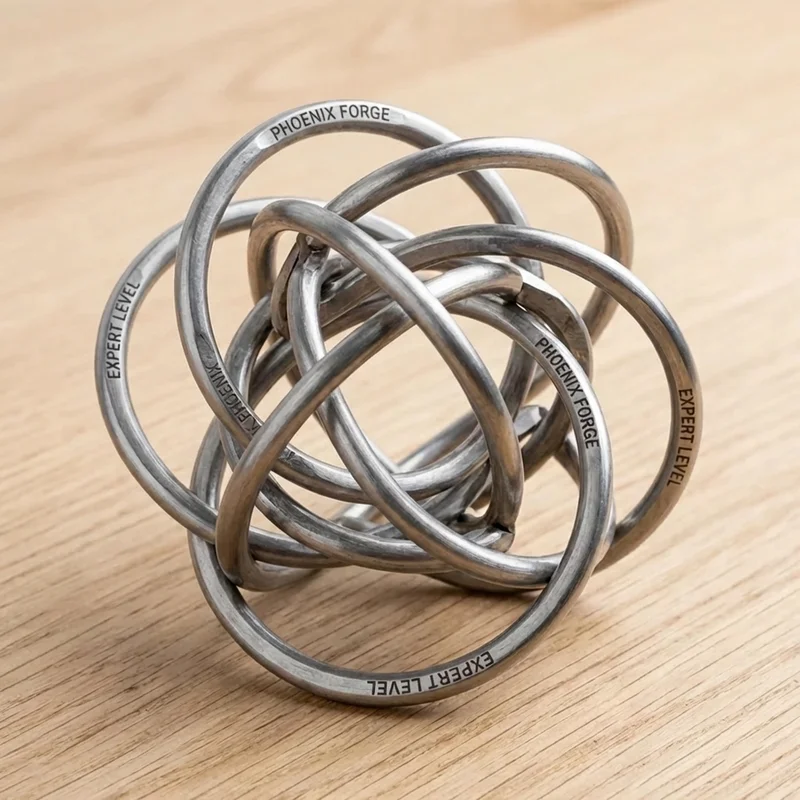 Wire Phoenix Cage Puzzle — Expert Multi-Ring Entanglement - 2