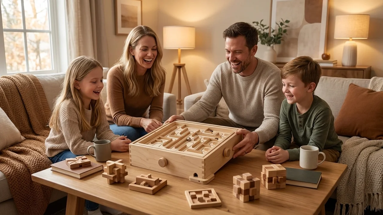 Wooden Tilt Labyrinth Board — Classic 3D Marble Maze - 6